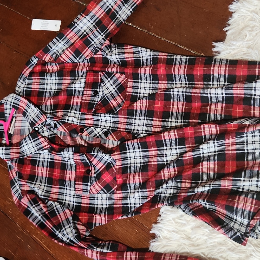 Red Black And White Button Down